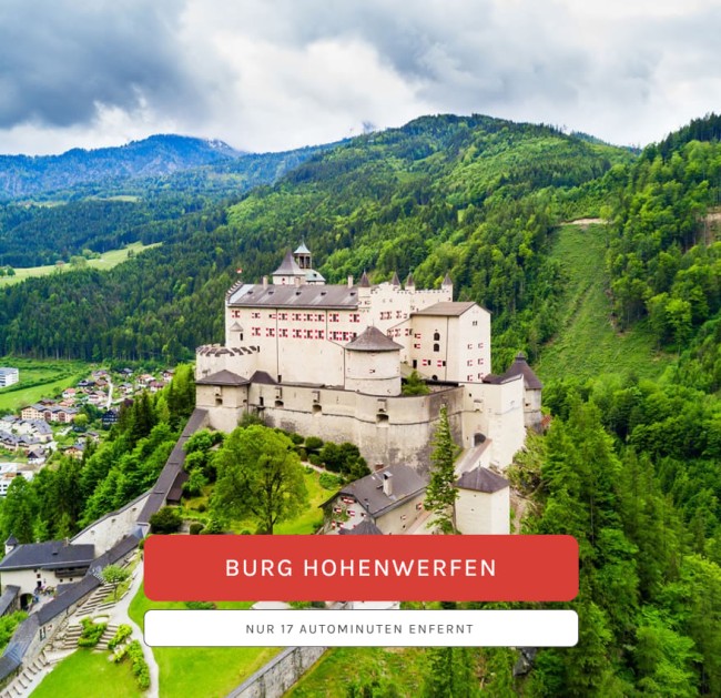 Die Burg Hohenwerfen thront über dem Salzachtal